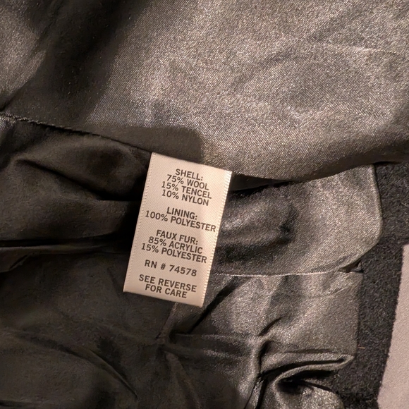 Cache Black Teddy Jacket Faux Fur Collar Y2K Cozy Glam Winter Coat - Picture 5 of 7